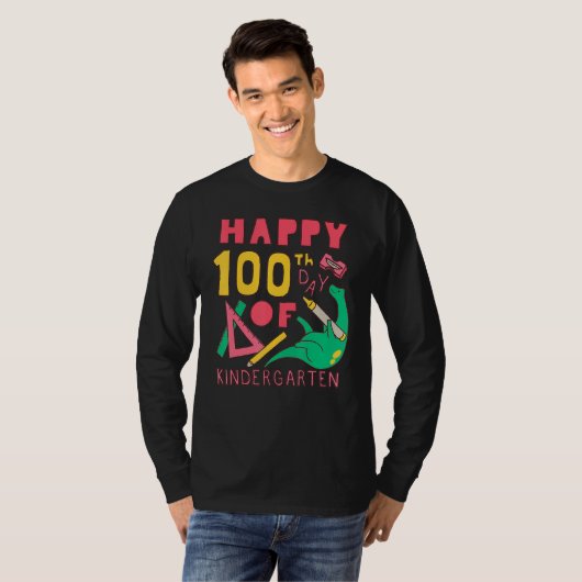 100 days 100th Day Of School Kindergarten T-Shirt (Vorne ganz)