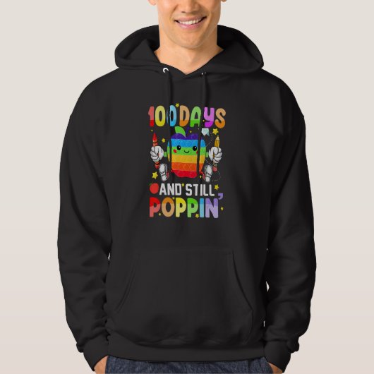 100 Days And Still Poppin 100th Day Of School Boy Hoodie (Vorderseite)
