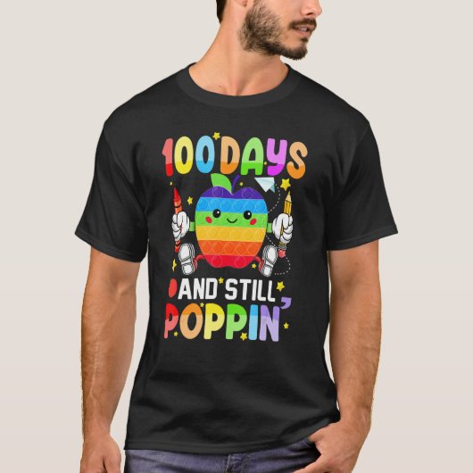 100 Days And Still Poppin 100th Day Of School Boy T-Shirt (Vorderseite)