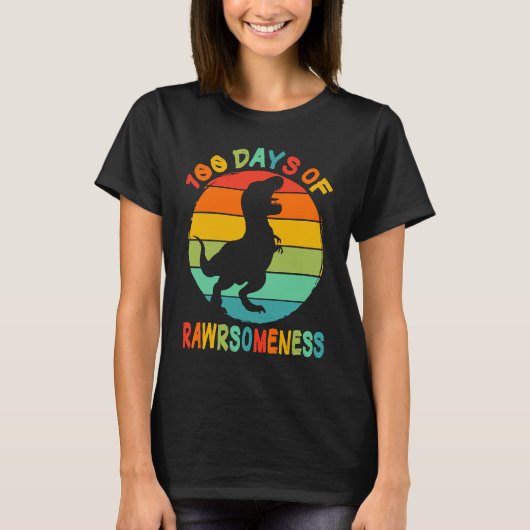 100 Days Awesomeness Of School Rex 100th Days Smar T-Shirt (Vorderseite)