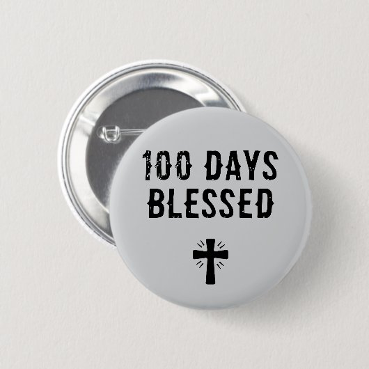 100 Days Blessed - 100th Day of School Christian Button (Vorne & Hinten)