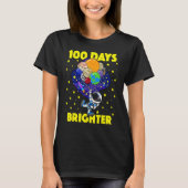 100 Days Brighter 100th Day Of School Astronaut Ou T-Shirt (Vorderseite)