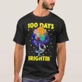 100 Days Brighter 100th Day Of School Astronaut Ou T-Shirt (Vorderseite)