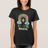 100 Days Brighter 100th Day Of School Pink Rainbow T-Shirt (Vorderseite)