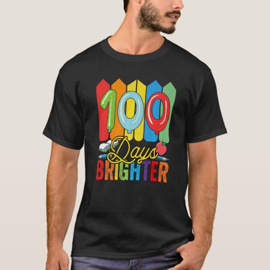 100 Days Brighter For Teachers And Kids Students   T-Shirt (Vorderseite)
