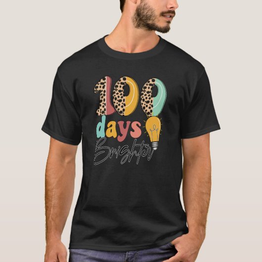 100 Days Brighter Fun Leopard Balloons T-Shirt (Vorderseite)