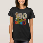 100 Days Brighter Leopard For Teachers And Kids St T-Shirt (Vorderseite)