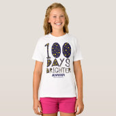 100 Days Brighter Lovely Stars 100 Days of School T-Shirt (Vorne ganz)
