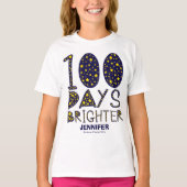 100 Days Brighter Lovely Stars 100 Days of School T-Shirt (Vorderseite)