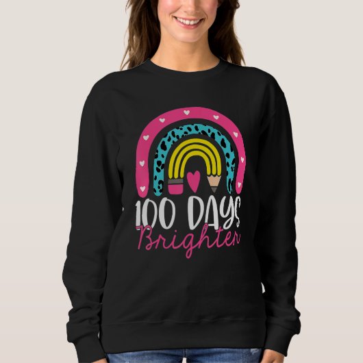100 Days Brighter Rainbow 100th Day Tee For Teache (Vorderseite)