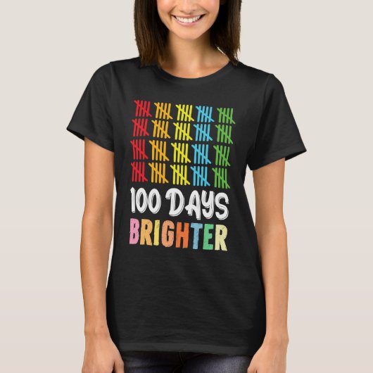 100 Days Brighter Student Happy 100th Day Of Schoo T-Shirt (Vorderseite)