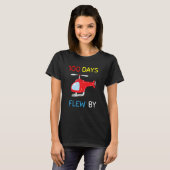 100 Days Flew By 100 Days Of School  helicopter 2 T-Shirt (Vorne ganz)