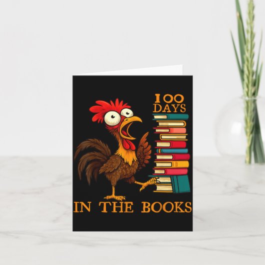 100 Days In The Books Of School For Boy Girl Stude Karte (Vorderseite)