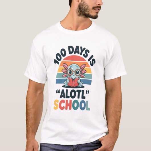 100 Days Is Alotl School Cute Axolotl Teacher Stud T-Shirt (Vorderseite)
