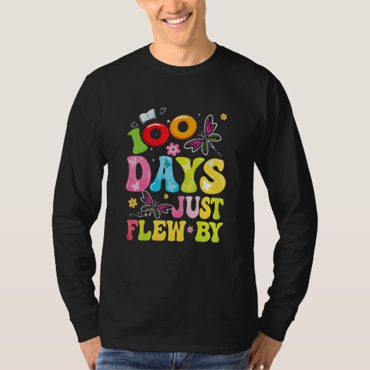 100 Days Just Flew By Butterfly 100th Day of Schoo T-Shirt (Vorderseite)