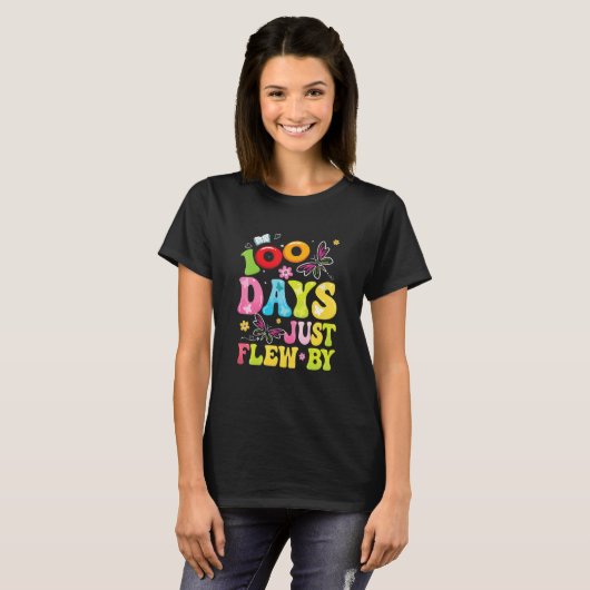 100 Days Just Flew By Butterfly 100th Day of Schoo T-Shirt (Vorne ganz)