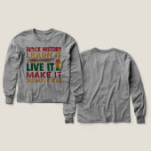 100 Days Learning Black History Afro Education Tee (Design Vorder- & Rückseite)