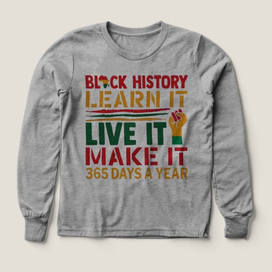 100 Days Learning Black History Afro Education Tee (Design Vorderseite)