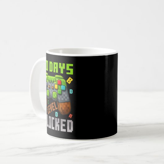 100 Days Level Unlocked Gaming 100 Days Of School  Kaffeetasse (Vorderseite Links)