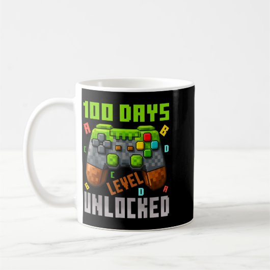 100 Days Level Unlocked Gaming 100 Days Of School  Kaffeetasse (Links)