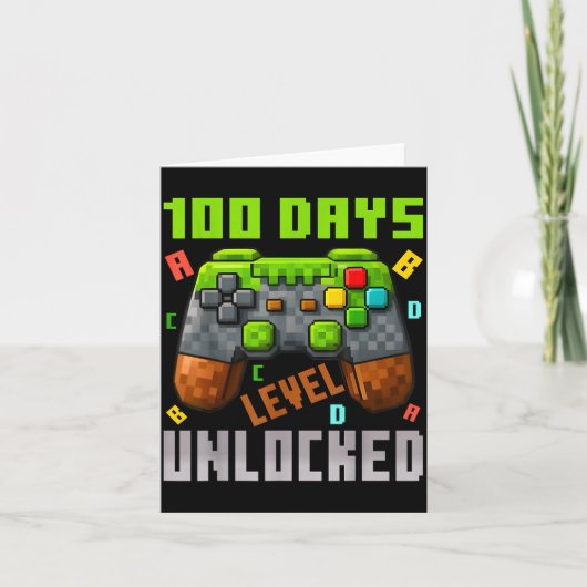 100 Days Level Unlocked Gaming 100 Days Of School  Karte (Vorderseite)