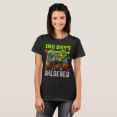 100 Days Level Unlocked Gaming 100 Days Of School  T-Shirt (Vorne ganz)