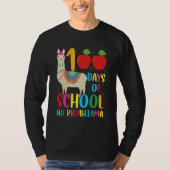100 Days Llama Alpaca Pun Meme Sarcastic 100th Day T-Shirt (Vorderseite)