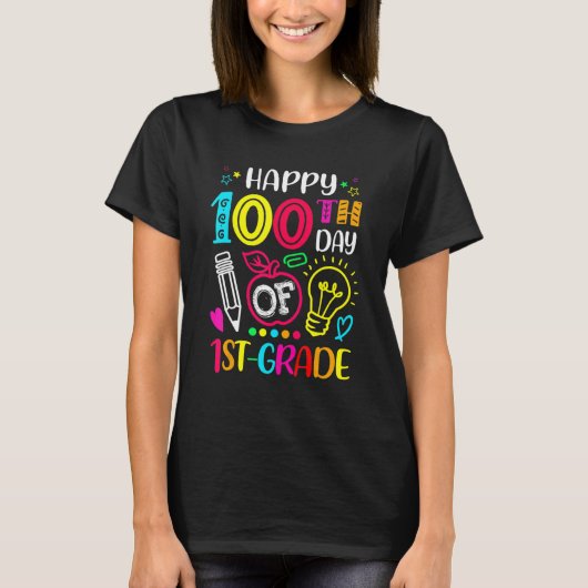 100 days of 1st Grade 100th day of School Teacher T-Shirt (Vorderseite)