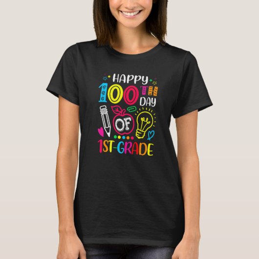 100 days of 1st Grade 100th day of School Teacher T-Shirt (Vorderseite)