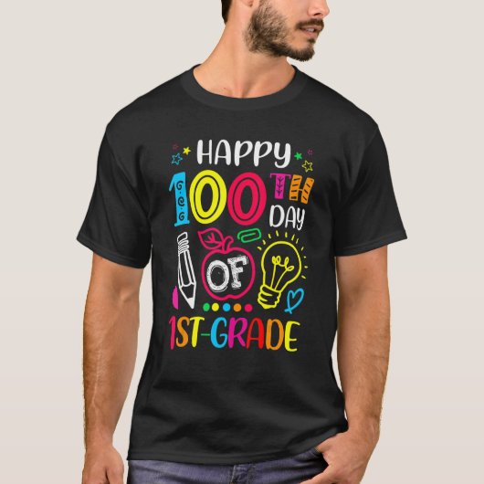100 days of 1st Grade 100th day of School Teacher  T-Shirt (Vorderseite)