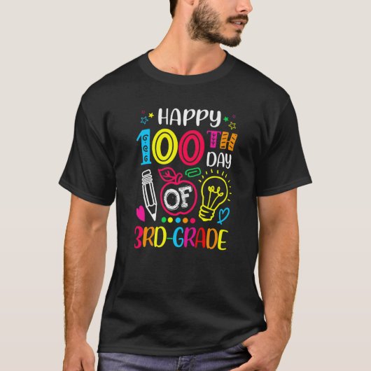 100 days of 3rd Grade 100th day of School Teacher T-Shirt (Vorderseite)
