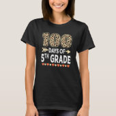 100 days of 5th Grade Leopard 100th day of School T-Shirt (Vorderseite)
