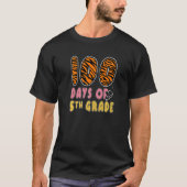 100 Days Of 5th Grade Tiger Print Teachers Girls 1 T-Shirt (Vorderseite)