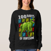 100 Days of Awesome Dinosaur Rex Boys 100th Day Of Sweatshirt (Vorderseite)