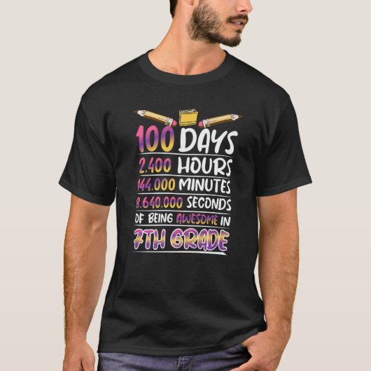 100 Days of being Awesome 7th grade Premium T-Shirt (Vorderseite)
