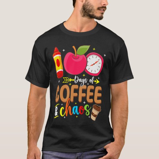 100 Days Of Coffe & Choos Lover 100 Day School Cof T-Shirt (Vorderseite)