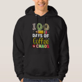 100 Days Of Coffee And Chaos 100th Day Of School F Hoodie (Vorderseite)