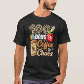 100 Days Of Coffee & Chaos 100th Day Of School Tea T-Shirt (Vorderseite)