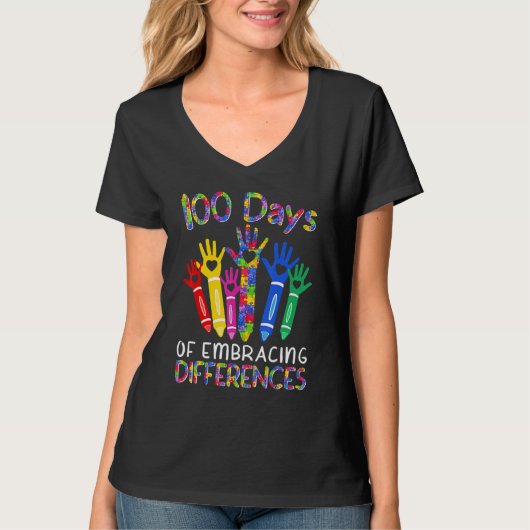 100 Days Of Embracing Differences IEP 100th Day Of T-Shirt (Vorderseite)