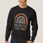 100 Days Of First Grade Leopard Rainbow 100th Day Sweatshirt (Vorderseite)