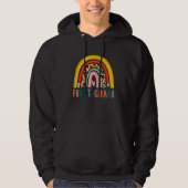 100 Days of First Grade Leopard Rainbow Back to Sc Hoodie (Vorderseite)