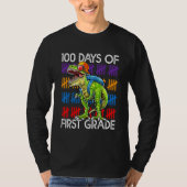 100 Days of First Grade School Dinosaur Dino Trex T-Shirt (Vorderseite)