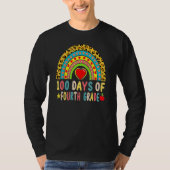 100 Days Of Fourth Grade Leopard Rainbow 100th Day T-Shirt (Vorderseite)