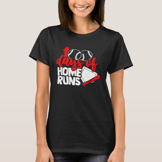 100 days of home runs Baseball 100th day of schoo T-Shirt (Vorderseite)