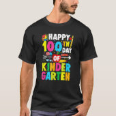 100 Days Of Kindergarten Happy 100th Day Of School T-Shirt (Vorderseite)