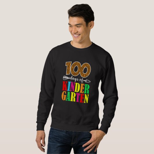100 Days Of Kindergarten Leopard  100 Days Of Scho Sweatshirt (Vorne ganz)