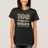 100 days of Kindergarten Leopard 100th day of Scho T-Shirt (Vorderseite)