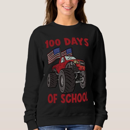 100 Days Of Kindergarten Monster Truck Sweatshirt (Vorderseite)