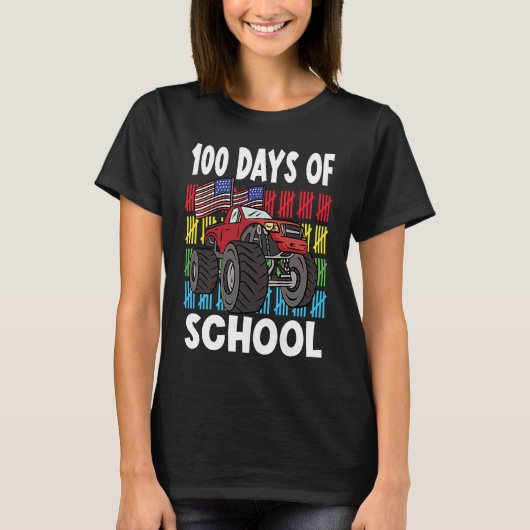100 Days Of Kindergarten Mosnter Trucks  1 T-Shirt (Vorderseite)