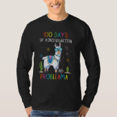 100 Days Of Kindergarten No Probllama Funny Llama T-Shirt (Vorderseite)